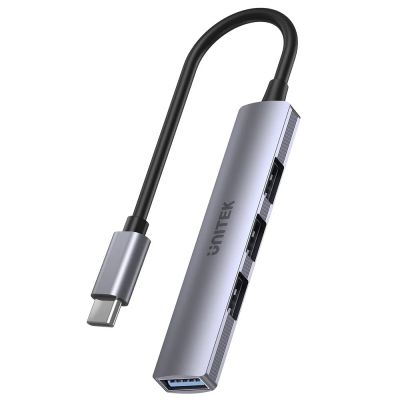 UNITEK HUB USB-C 1XUSB-A 5 GBPS, 3XUSB-A 2.0 ALU