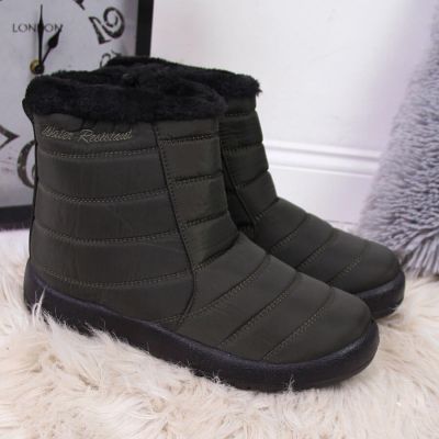 4. Waterproof snow boots with zipper NEWS W EVE181D khaki 
