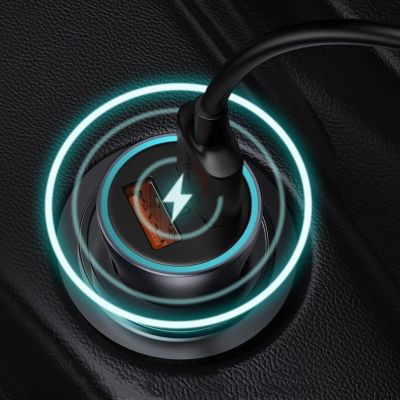 15. Baseus Golden Contactor Pro fast car charger USB Type C / USB 40 W Power Delivery 3.0 Quick Charge 4 + SCP FCP AFC gray (CCJD-0G)
