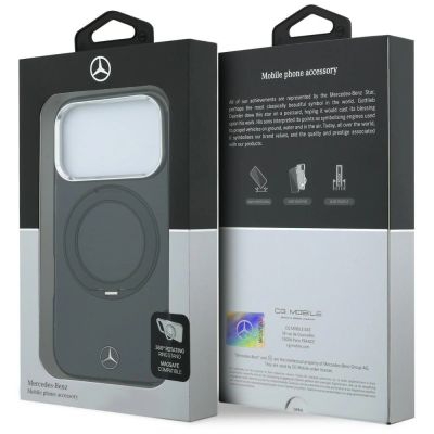 8. Mercedes Ring Stand Iconic Logo MagSafe Case for iPhone 18 Pro Max / 17 Pro Max - Black