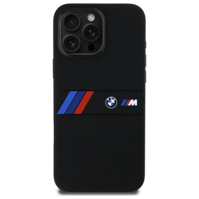 3. BMW Silicone Middle Stripe MagSafe Case for iPhone 16 Pro Max - Black
