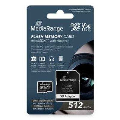 3. MediaRange MR947 Flash Memory 512GB MicroSDXC UHS-I Class 10