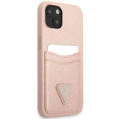 4. Guess GUHCP13MPSATPP iPhone 13 6.1 "pink / pink hardcase SaffianoTriangle Logo Cardslot