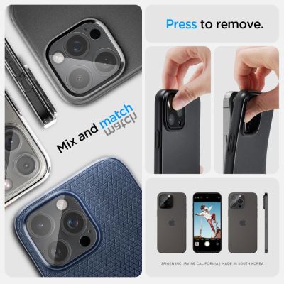 16. Spigen Optik.tR Camera Protector for iPhone 14 Pro / Pro Max / 15 Pro / Pro Max / 16 Pro / Pro Max - Transparent 2 pcs.
