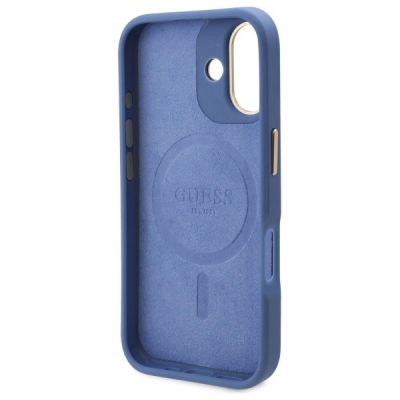 7. Guess 4G Logo Plate MagSafe Case for iPhone 16 Plus - Blue