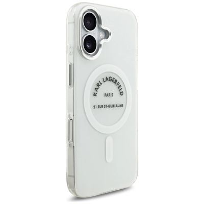 4. Karl Lagerfeld IML Karl RSG Logo MagSafe Case for iPhone 17 - Transparent