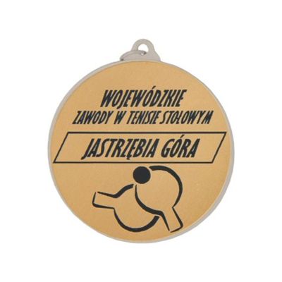 9. Metal medal with engraving on laminate
