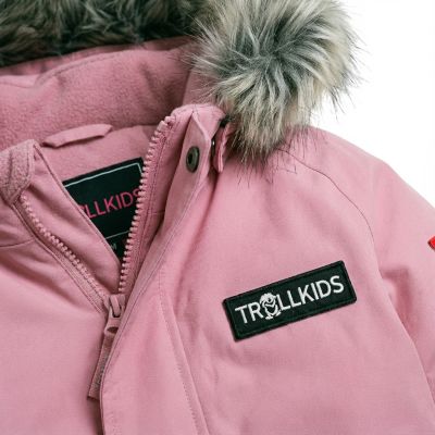 3. Trollkids Kids Kirkenes Snowsuit for Girls, Snowy, Waterproof, Pink (387-231)