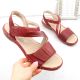 5. Rieker W RKR685 comfortable leather sandals red