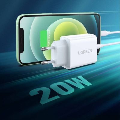 2. Ugreen USB Power Delivery 3.0 Quick Charge 4.0+ 20W 3A Wall Charger (White)