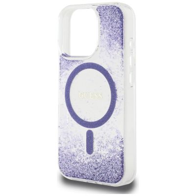 6. Guess HC Resin Bottom Glitter MagSafe case for iPhone 16 Pro Max - purple
