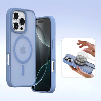 6. Dux Ducis Lawa Leather Case for iPhone 16 Pro Max with Detachable Magnetic Wallet - Blue