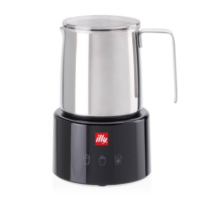 3. Illy 23760 Milk Frother/Warmer Black, Stainless Steel
