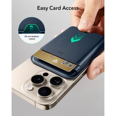 5. ESR Classic RFID Magnetic Wallet MagSafe for Phone - Navy Blue