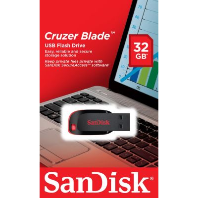 3. Pendrive SanDisk CRUZER BLADE SDCZ50-032G-B35 (32GB; USB 2.0; black)