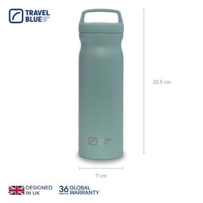 7. TRAVEL BLUE GREEN THERMAL BOTTLE
