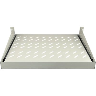 19" 2U sliding shelf, 350mm deep, gray, 4 mounting points ALANTEC