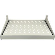 19" 2U sliding shelf, 350mm deep, gray, 4 mounting points ALANTEC