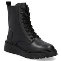 Women’s black lined leather ankle boots Rieker 70401-00