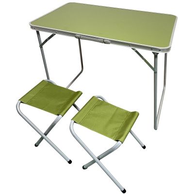 10. FOLDABLE CAMPING TABLE 80X60X70CM AND 2 CHAIRS GREEN