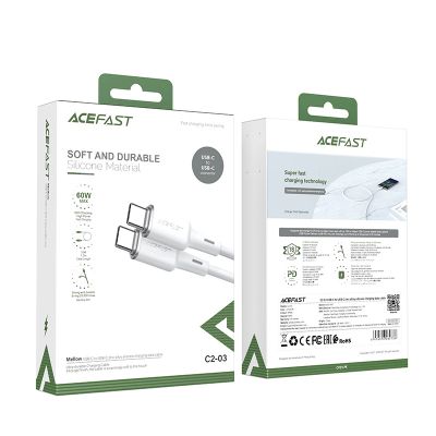 5. Acefast C2-03-CC USB-C - USB-C PD QC cable 60W 3A 480Mb/s 1.2m - white
