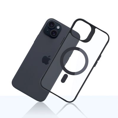 12. 3mk Satin Armor MagCase with MagSafe for iPhone 15 Plus - Clear with Black Frame