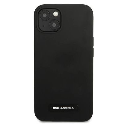 3. Karl Lagerfeld Silicone Plaque Case for iPhone 13 mini - Black
