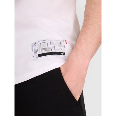 6. Men's regular t-shirt with volleyball print 4F 4FRAW25TTSHM3319-10S