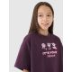2. Girls' oversize printed crop top 4F 4FJRSS25TTSHF2587-50S