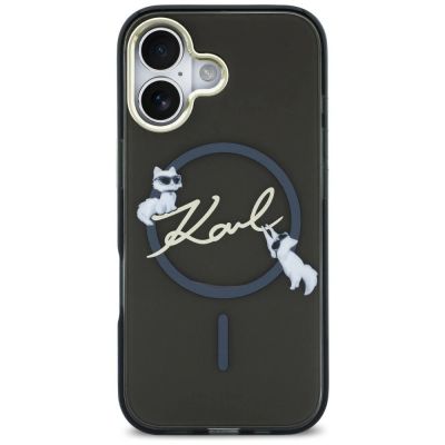 Karl Lagerfeld IML Choupettes Karl Script Logo MagSafe iPhone Air Case - Black