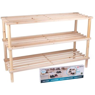SHELVES 3-LEVEL WOODEN SHOE RACK ALPINA