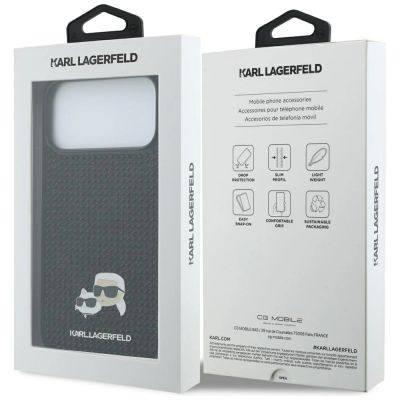 8. Karl Lagerfeld Rhinestones Karl&Choupette Pin Case for iPhone 17 Pro Max - Black