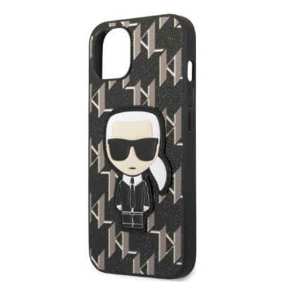 6. Karl Lagerfeld KLHCP13SPMNIKBK iPhone 13 mini 5.4" hardcase black/black Monogram Ikonik Patch