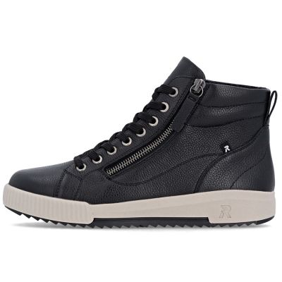 3. Women's leather ankle boots, lightly insulated, black, Rieker W0164-00