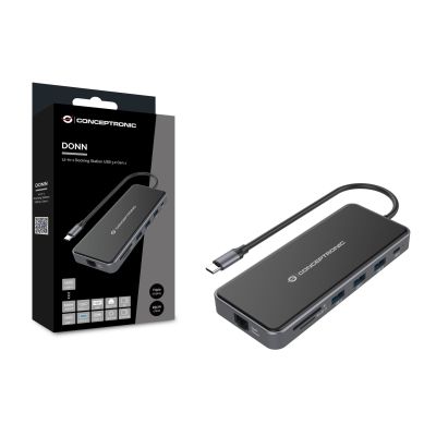 2. Conceptronic DONN15G - Docking Station - USB-C 3.2 Gen 1 - VGA, 2 x HDMI - GigE
