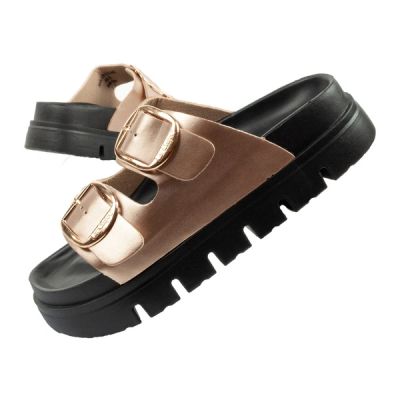 Lee Cooper shoes women's slippers gold comfortable platform fashionable