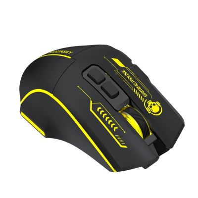 5. Wozinsky WMGB-1181 Wireless Optical Gaming Mouse 3200 DPI with Built-in Battery and Backlight - Black and Yellow
