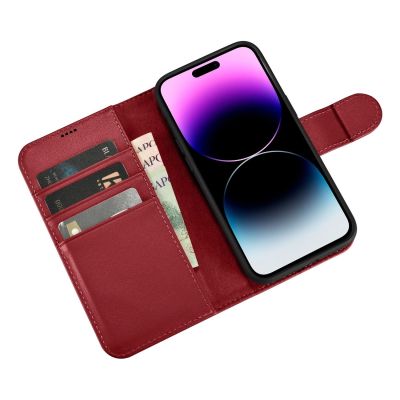 10. iCarer Wallet Case 2in1 Cover iPhone 14 Pro Max Leather Flip Cover Anti-RFID Red (WMI14220728-RD)