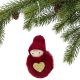 2. DECORATIVE DOLL WITH A HEART 8 CM IN A HAT AND RED FUR