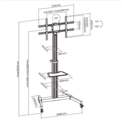 11. Equip 650630 TV mount 2.18 m (86") Silver