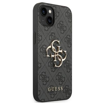 4. Guess 4G Big Metal Logo iPhone 14 Case - Gray