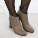 7. Elegant beige leather ankle boots with a block heel Jezzi OLI21-2