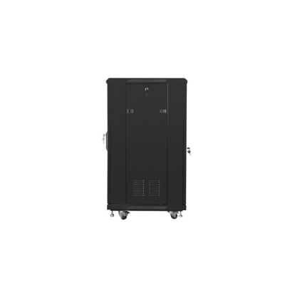 8. Lanberg FF01-6622-12B Rack Cabinet (22U; 19''; 1160 mm / 600 mm / 600 mm; floor-standing; Glass; 800 kg; black)