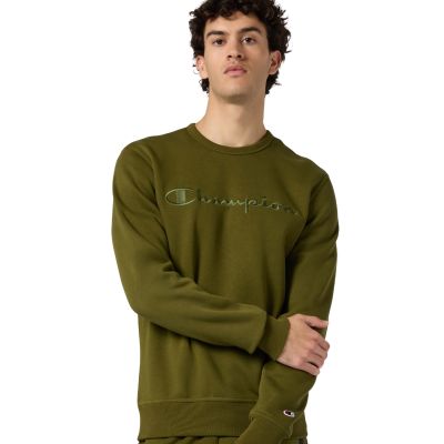 4. Champion Men's Crewneck Sweatshirt Olive 220272 GS585
