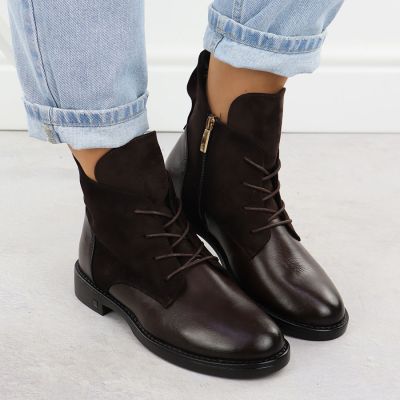 7. Women’s Brown Suede Ankle Boots Potocki Z25-SZ12080