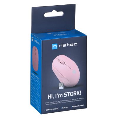 7. NATEC WIRELESS MOUSE STORK 1600DPI PINK NMY-2002