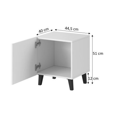 4. PAFOS bedside table 2 pcs. 45x40xH.51 white matt