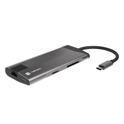 3. NATEC MULTIPORT ADAPTER FOWLER PLUS USB-C->USB 3.0 3X, HDMI 4K, USB-C PD, RJ45, MICRO SD NMP-1690