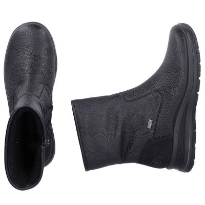 13. Rieker L7760-00 women's waterproof black ankle boots