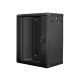 4. Lanberg 19-inch Wall-Mount Rack Cabinet 15U/600x450 V2 Black, Glass Door